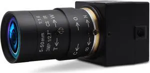 Hotpet 8MP 10X Optical Zoom USB Webcam, 5-50mm Manual Focus Lens Webcam 2448P USB Camera Industrial Web Camera Support OpenCV for Linux Windows Android Mac, Plug&Play, UVC