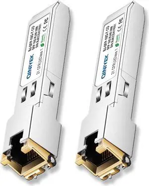 [2 Pack] 1.25/2.5/5/10G SFP+ to RJ45 Transceiver, Copper SFP+ Module, Cat.6a/7, up to 30m, for Cisco SFP-10G-T-S, MikroTik S+RJ10, Ubiquiti UF-RJ45-10G, Netgear AXM765, Netgear, TP-Link, Fortinet