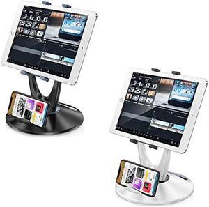 DeskLogics Tablet Stand for Desk White + Black (TS-8W + TS-8B)