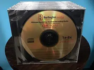 Burlington Recording 24 Kt Gold Ultimate Archival Mastering CD-R Pack of 10