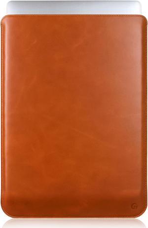 Casemade Real Leather Laptop Sleeve for MacBook Pro & Air Fits 13, 14, 15 & 16 Inch - Genuine Full Grain Leather with Soft Wool Lining (16 Inch - 2021+ M1/M2/M3)