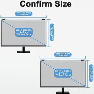 GHY Computer Screen Privacy Shield 27 Inch Hanging Type, Anti Blue Light, UV Protection for 16:9 Aspect Ratio Monitor, Detachable Monitor Privacy Screen Filter