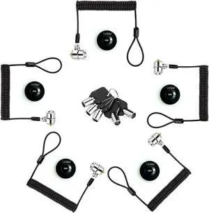 LORADAR Security Retractable Cable Lock Portable Keyed Laptop Lock 5 Keys 8Ft for Monitors, Laptops, MacBooks, Tablets, iPad,Mac Mini,(5 Pack Keyed Alike)