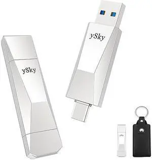 ySky 1TB USB 3.2 SSD Solid State Flash Drive,500MB/s High Speed USB C+ USB A 3.2 Gen2 USB Thumb Drive,2in1 USB C Drive Stick for iPhone 15/15 Plus/15 Pro/15 Pro Max/USB-C iPad/Android Phone,Laptop,Mac