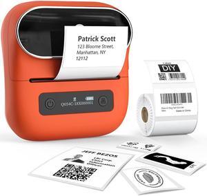 Phomemo M220 Label Printer, Portable Barcode Printer, 3.14 Inch Bluetooth Thermal Label Maker for Barcodes, Name, Address, Clothing Labeling, for Office Home,Compatible with Phones and Some PC Orange