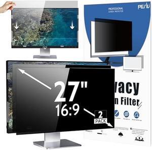 Peslv [2-PACK] 27 Inch 16:9 Computer Privacy Screen for Widescreen Monitor, 27inch Removable Anti Blue Light Glare Eye Protection Shield, Black Desktop Blackout Anti Spy Privacy Filter Security