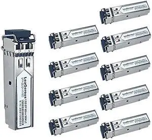 10Pcs Multi-Mode SFP 1.25 Gigabit Network Transceiver Module, LC Duplex 1000BASE-SX Dual Fiber SFP 500m 850nm