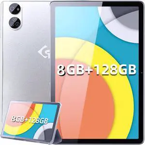 JXCNSNW 10.1" Inch Android Tablet, 4G LTE Dual SIM, 8GB RAM 128GB Storage,Supports 1TB Micro Card, 1920 1200 Full HD IPS Touchscreen,Dual Camera, WiFi/WLAN/Bluetooth/GPS (Silver, 128 GB)