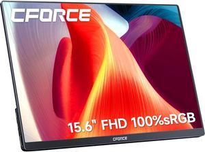 c-force Portable Monitor 15.6'' IPS 100% sRGB USB C, Gaming Display HDR Build-in Speakers, Second External Portable Monitor for Laptop Mac Phone PS5 Xbox Switch