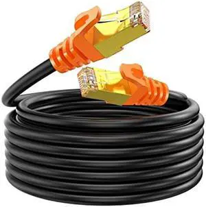 NC XQIN Cat 7 Outdoor Ethernet Cable 300 ft, CAT 7 Heavy Duty Double Shielded Ethernet Patch Cable Waterproof Ethernet Cable for Ethernet Switch, IP Camera, POE and More Direct Burial Ethernet Cable