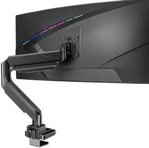 WALI Single Monitor Gas Spring Desk Mount, Heavy Duty Monitor Arm for Ultrawide Screen up to 35 inch, 33 lbs. Fully Adjustable, Mounting Holes 75 and 100 (GSM001XL), Black