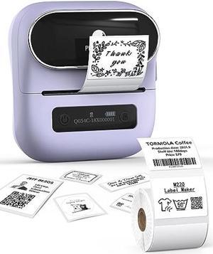 Phomemo M220 Label Maker, Bluetooth Thermal Label Maker for Barcode, Address, Home, Mailing, Small Business,Clothing, Portable Wireless Label Printer with 1 Rolls Label, Purple