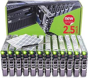 WORKDONE 12-Pack 2.5" Drive Caddy - G176J Compatible for Dell PowerEdge Servers T440 T640 R430 T430 R630 T630 R730xd R830 R930 T620 R720 R820 - Sled Sticker Labels - Manual - Additional Tray Screws