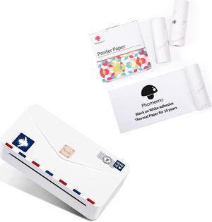 Phomemo M04AS Printer with 80mm White Non Adhesive Paper Bundle