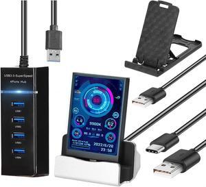 Computer Temp Monitor, 5Inch IPS Full Viewing Angle USB Temperature Display Screen for PC Computer Case Secondary Screen, PC CPU GPU Data Monitor