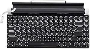 Adventurers Typewriter Style Retro Mechanical Keyboard LED Backlight 83 Keys Bluetooth 5.0 Blue Axis, Suitable Desktop Computers/Laptops Mac/Mobile Punk Keys, Black, 12.8 x 6.6 x 1.6 inches