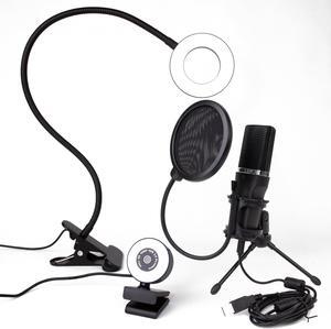 Live Streaming Kit- Perfect for Streaming Video Games on Twitch, YouTube, Podcasts and Working from Home. Includes 1920x1080p Webcam, Professional USB Microphone, and One LED Multi-Color Ringlight.