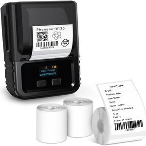 Phomemo M120 Label Maker Machine Barcode Label Printer Portable Bluetooth Label Maker Machine 2 Inch Labeling Printer for Retail, Jewelry, Name,Address,Mailing with 3 Rolls1.57''*2.36'' Label