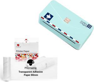 Phomemo M04AS Mini Printer with 80mm Transparent Adhesive Paper Bundle