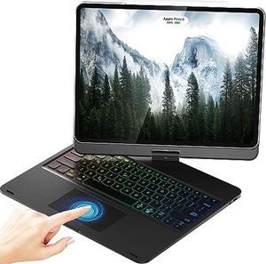 Kolude iPad Pro 12.9 Case with Keyboard for iPad Pro 12.9 inch (2022 6th, 2021 5th, 4th and 3rd Generation) Magnetic Keyboard Multi-Touch Trackpad 360deg Rotatable Black Color
