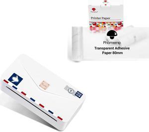 Phomemo M04AS Mini Printer with 80mm Transparent Adhesive Paper Bundle