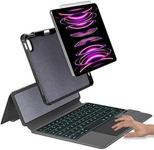 eoso iPad 12.9 Keyboard Case for iPad Pro 12.9 inch 6th Generation 2022/5th 2021/4th 2020/3rd 2018-7 Color Backlight,Touchpad Detachable Slim Cover with Pencil Holder (12.9",Black)