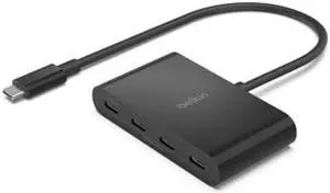 Belkin Connect USB-C(tm) to 4-Port USB-C Hub, Multiport Adapter Dongle with 4 USB-C 3.2 Gen2 Ports & 100W PD with Max 10Gbps High Speed Data Transfer for MacBook, iPad, Chromebook, PC, and More