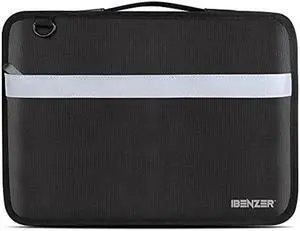 IBENZER 11 Inch Shockproof Protective carrying Laptop Sleeve Case with shoulder strap Compatible with 11.6 Macbook/DELL/HP/Asus/Acer/Lenovo/Samsung Chromebook, Black LS-BPV-0111BK
