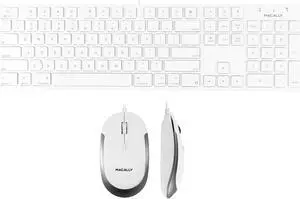 Macally Slim Wired Keyboard and a Silent Wired Mouse, Classic Apple Essentials