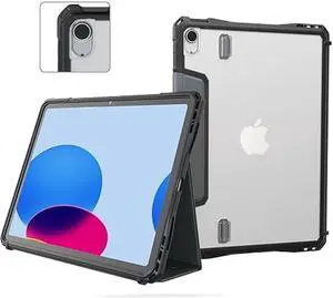 UZBL Case for iPad 10th Generation 10.9 Inch (2022) Groove Folio, Premium Vegan Leather Protective Case Cover with Removable Magnetic Stand (Model #s A2696, A2757, A2777)