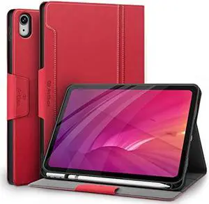 Antbox iPad 10th Generation Case 10.9'' 2022 with Built-in Apple Pencil Holder Auto Sleep/Wake Function PU Leather Smart Cover for iPad 10th Generation(10.9'') (Red)