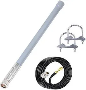 Bingfu Outdoor WiFi Antenna 5dbi RP-SMA/SMA Male Dual Band 2.4ghz 5ghz High Gain Omnidirectional Antennas for Wireless Security IP Camera WiFi Router Video Surveillance Monitor Antennae