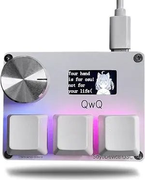 BTXETUEL SayoDevice OSU O3C Rapid Trigger Hall Switches Magnetic Linear Switches Keyboard with Knob and Screen,Copy Paste,Shotcut,Macro Hotswap Mini Keypad....