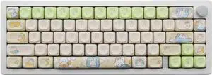 Cmokifuly MOA Profile Keycaps,Cute Keycaps Rabbit Custom Keycaps 144 Keys,PBT Dye-sub Keycaps for Mechanical Keyboard Full-Size Keycaps Set (Bunny)