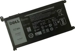 DELL WDX0R Notebook Battery 11.4V 42WH for Dell Inspiron  15 5565 5567 5568 5578 5579 7560 7570 7573 7579 7580 7569 P58F 13 5368 5378 5379 7368 7378 14 7460 17 5765 5767 5770 Latitude 3480 3580 3490