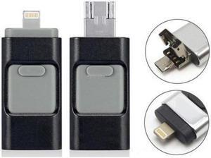 USB i Flash Drive U Disk Memory Stick Storage for iPhone Ipad Mac Android Phone PC 8gb 16gb 32gb 64gb 128gb (Black 64GB)