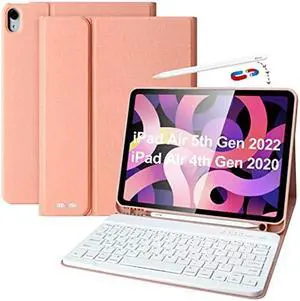 Keyboard Case for iPad Air 5th Generation 2022/ iPad Air 4th Gen 2020/iPad Pro 11 Inch 2018, 10.9 inch Case with Pencil Holder, Detachable Bluetooth Keyboard Smart Tablet Case for iPad Air 5th/4th Gen