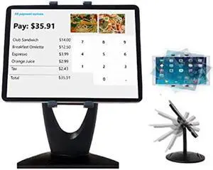 MAX SMART Large Tablet POS Stand, Rotating Commercial Tablet Stand, Swivel Base for Retail Kiosk Register Office Showcase Cashier and Business