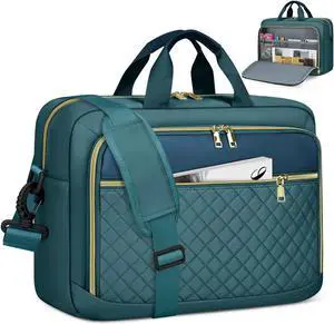 NEWHEY Laptop Bag 17.3 Inch Laptop Briefcase for Women Men Waterproof Shoulder Messenger Bag Large Computer Bag for Business Office Work College, Dark Green