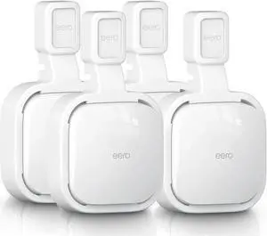 4Pack Wall Mount Holder for eero Pro 6e/Pro 6 Mesh Wi-Fi System,Outlet Wall Mount Stand Bracket for eero Pro 6e tri-Band Mesh,Wall Bracket for eero Pro 6 Extender Router Wire Organizer