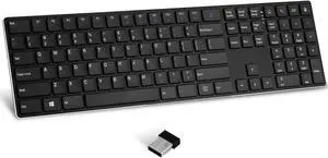 TIETI K01R Wireless Keyboard, 2.4G Slim and Compact Wireless Keyboard with Numeric Keypad, Long Battery Life, Lag-Free for PC Laptop Computer Windows, Black