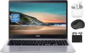 Acer Chromebook 2023 Flagship Laptop Computer Thin Light, 15.6" HD Display, Dual Core Intel Celeron N4020 (Upto 2.80 GHz), 4GB RAM, 64GB eMMC, Webcam, WiFi, Long Battery, Chrome OS+HubxcelAccessory
