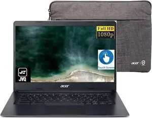acer Chromebook 314 Laptop, 14" FHD Touchscreen, Dual-core Intel Celeron N4020, 4GB RAM, 64GB eMMC+ 64GB Card, Sleeve, Intel UHD Graphics, 12.5H Long Battery, WiFi, Bluetooth, USB 3.1, Chrome OS