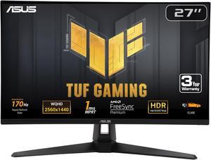 ASUS TUF Gaming 27 1440P Monitor VG27AQA1A  QHD 2560 x 1440 170Hz Supports 144Hz 1ms Extreme Low Motion Blur Freesync Premium Eye Care HDMI DisplayPort Shadow Boost Speakers HDR