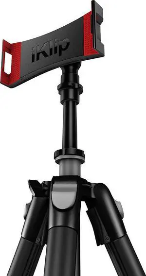 IK Multimedia iKlip 3 Video Universal iPad, Tablet Tripod Mount with 360 Degree Swivel, Soft-Touch Rubber Grip, Easy Insertion and Rotation and Rugged thermoplastic Design, fits Any 7"-12. 1" Tablet
