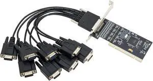 IO Crest 8 Port Serial DB9 RS-232 PCI Controller Card RDC C6238 Chipset SI-PCI15068