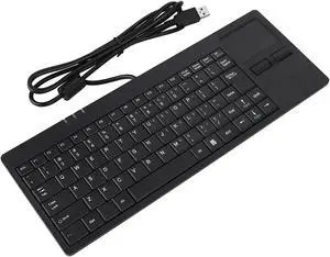 Acogedor Wired Computer Keyboard, 86 KeysWired USB Keyboard with Touchpad, Anti Slip Mat, USB Cable, HUB Port, Compatible for Windows, PC, Laptop