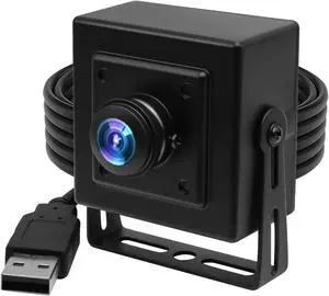 ELP 180degree Fisheye Lens Wide Angle USB Camera 1080P Mini Box Webcam 1080P High Speed UVC USB2.0 PC Camera CMOS OV2710 100fps 60fps 30fps Video Webcam for Computer, Laptop, Jetson Nano