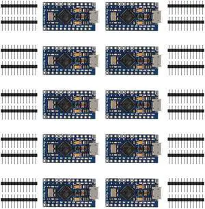 AITRIP Pro Micro ATmega32U4 5V/16MHz Module Board, Replace with ATmega328 Pro Mini Compatible with Arduino with 2 Row pin Header 10pack