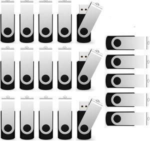 USB Flash Drive 1GB 20 Pack, Bulk USB 2.0 Flash Drives Thumb Drive Swivel Memory Stick Jump Drive Pen Drive,1 gig 20 Pieces